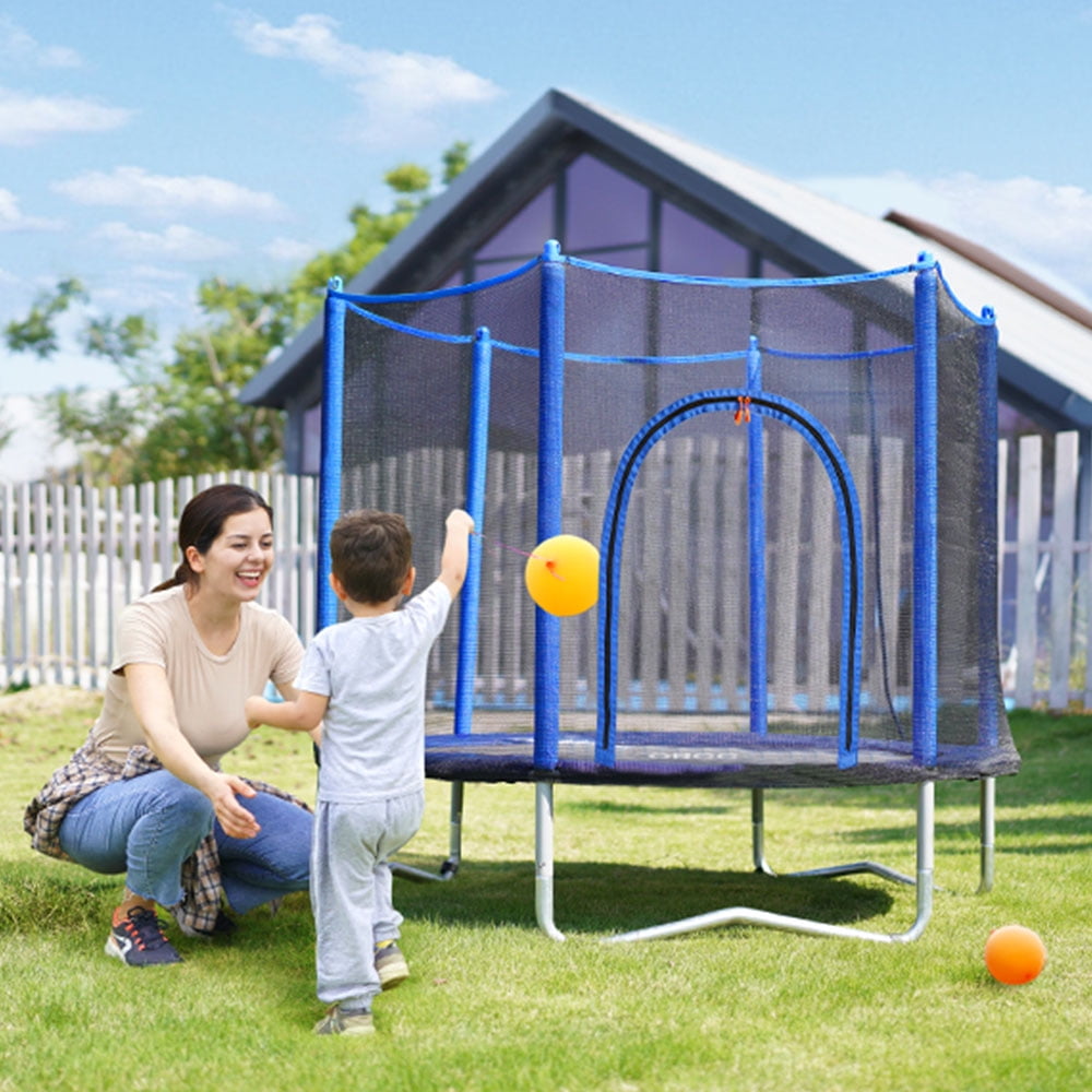 ORCC 55/60" Trampoline for Kids, Trampoline with Safety Net Pad, Outdoor Indoor Small Trampolines Supports up to 220 Pounds - Walmart.com