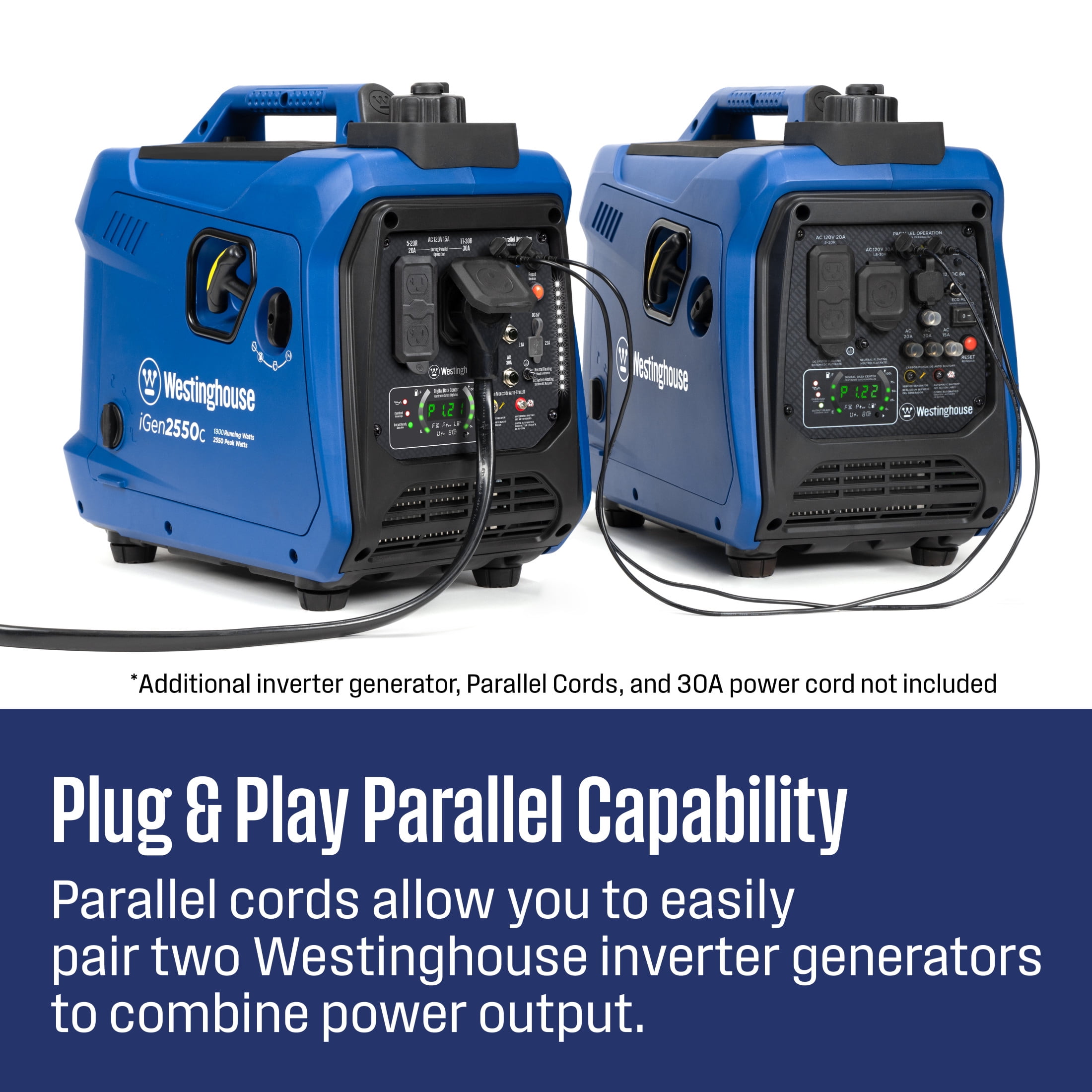 Westinghouse 2550 Peak Watt RV Ready, Gas Powered Portable Inverter Generator with CO Sensor