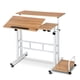 thumbnail image 1 of De madera adjustable-height rolling mobile foldable computer escritorio standing workstation light-walnut bedside writing mesa small single study escritorio, 1 of 6