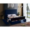 thumbnail image 4 of Bliss Navy Velvet Queen Bed (3 Boxes)-Color: Navy Velvet, Style: Contemporary, 4 of 9