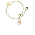 thumbnail image 2 of Delight Jewelry Two-tone Boy Silhouette in Heart Gold-tone Rose Link Chain Bracelet, 6.25"+1.75" Extender, 2 of 4