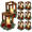 Red-6 Sets, variant on Wooden Lantern Centerpiece Green 6 Sets For Wedding Country Party Farmhouse Table Decor