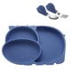 thumbnail image 2 of Plato de succión de silicona para bebé, plato dividido para niños pequeños, platos de silicona para niños que se adaptan a la mayoría de las bandejas de trona, apto para microondas y lavavajillas, 2 of 8