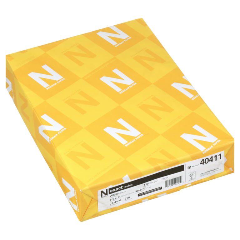 Neenah Paper Exact Index Card Stock, 94 Bright, 110lb, 8.5 x 11