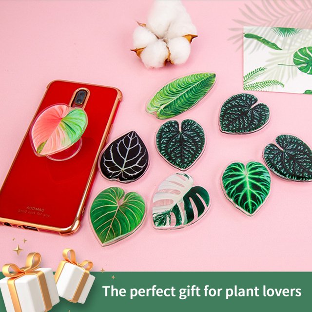 Support de Téléphone Mignon Plantes Vertes Laisse Universel Griptok pour IPhones Poignée Tok Pliage Doigt Support de Téléphone Portable Socket Support