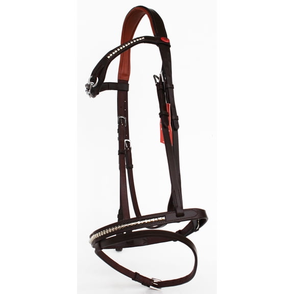 Horse Leather English Bridle Padded Jumping Adjustable Fancy Full TACK 803449CKF