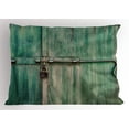 thumbnail image 1 of Industrial Pillow Sham Aged and Closed Door with a Lock Close Up View in Retro Style Entrance Photo, Decorative Standard King Size Printed Pillowcase, 36 X 20 Inches, Green Brown, by Ambesonne, 1 of 2