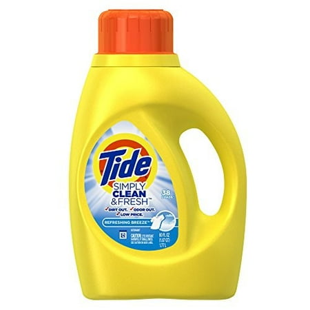 Tide Simply Clean & Fresh He Liquid Laundry Detergent, Refreshing Breeze Scent, 38 Loads 60 Oz