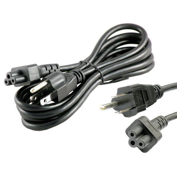 iTEKIRO 6 ft 3-Prong AC Power Cord for Laptop Computers, Monitors; NEMA 5-15P Male to IEC320 C5 Female (3-Slot Cloverleaf / Mickey Mouse Plug); UL Listed