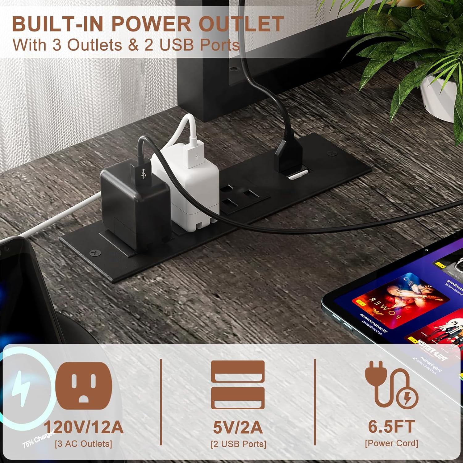iSunirm Reversible L Shaped Gaming Desk with LED Lights & Power Outlets, 49'' Small L Shaped Computer Corner Desk with Monitor Stand and Storage Shelf, for Home & Office, Black Oak
