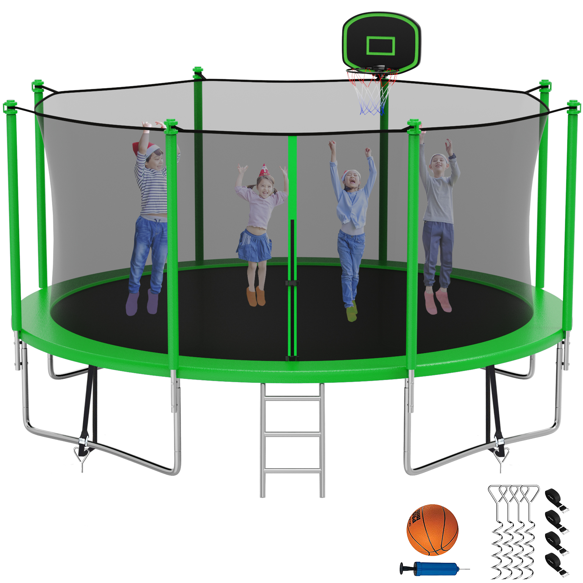 Kumix Trampoline with Enclosure Net for Kids Adults, 1400LBS 14FT