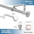 thumbnail image 3 of Urbanest Adjustable Single Curtain Rod Set Buckingham Finials – 5/8-Inch Diameter, With Pewter Rod, 28–48 Inches, 3 of 6