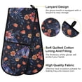 thumbnail image 4 of Dailycode Double Sided Oven Mitt with Loop Heat Resistant Kitchen Long Potholders 7" x 35" Floral Moths and Flower, 4 of 6