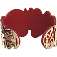 thumbnail image 5 of Pavilion - Red & Gold Flourish Fashion Cuff Bracelet - One Size Fits All, 5 of 7
