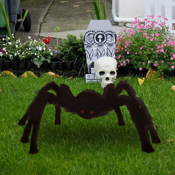 YOTQUSKI Halloween Spiders,Outdoor Halloween Decor,Halloween Simulation Red Eyes Big Spider Decoration,Realistic Scary White Spider Props Decoration for Indoor and Outdoor Decoration