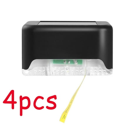 

Toyella Solar Light 1Led Wall Light Outdoor Garden Wall Light Fence Light Waterproof Landscape Courtyard Solar Ladder Light Black 4pcs Warm light