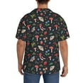 thumbnail image 3 of Sikiie Forest Flora and Insects Men's Wrinkle Free Untucked Cuban Shirt Business Casual Button Down Shirts Short Sleeve ShirtXX-Large, 3 of 5