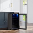 thumbnail image 6 of Yeego 105 Can Beverage Refrigerator Cooler, 3.1 cu.ft. Beverage Fridge with Glass Door for Home/Bar/Office, Black, 6 of 12