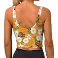 thumbnail image 4 of Uemuo White Floral and Butterflies Pattern Women's Sports Bra - High Impact Support, Breathable, and Comfortable Athletic Bra for Running, Yoga, and Workouts, 4 of 9