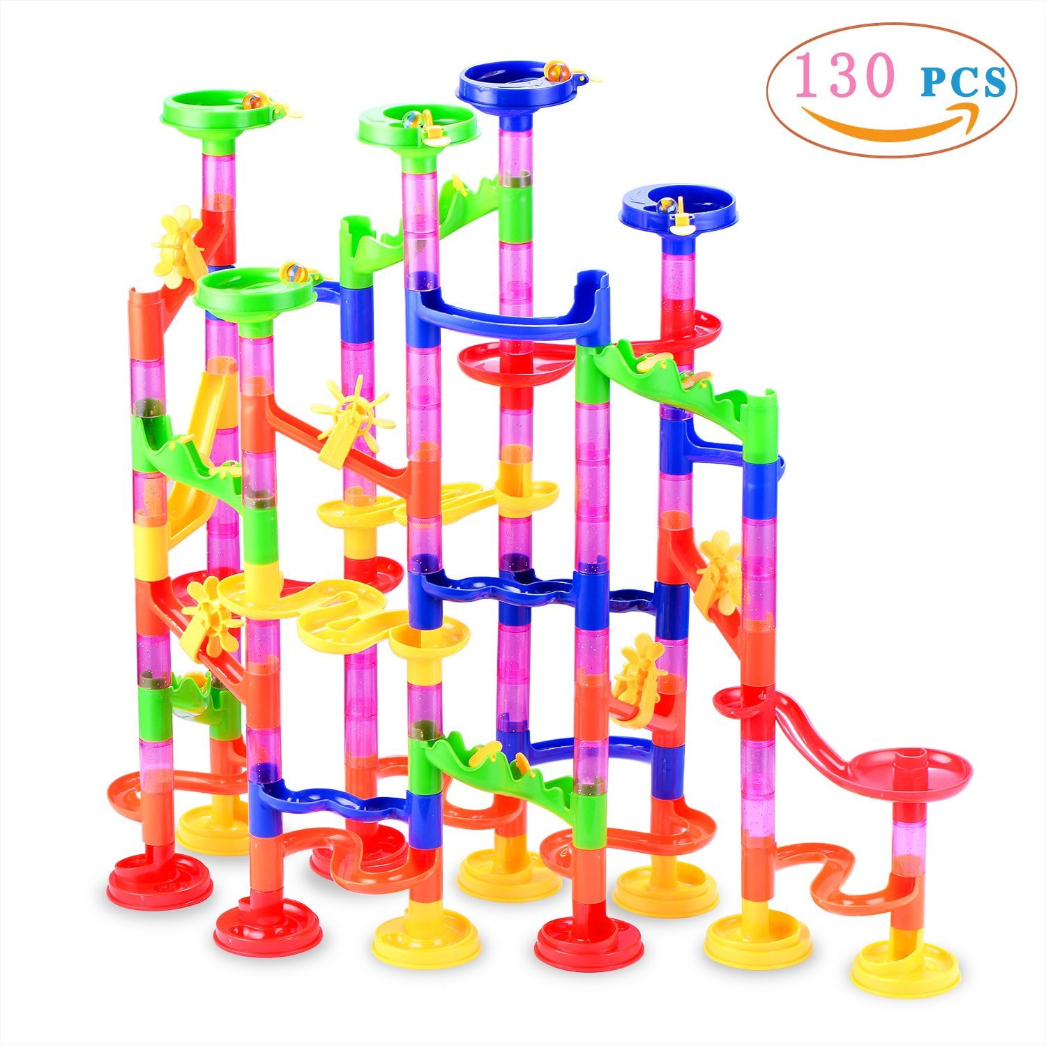 Gifts2U Marble Run Toy ,130Pcs Marbulous Marble Run Starter