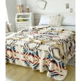 thumbnail image 2 of Levinis Boho Sherpa Fleece Blanket 80'' × 90'', Ultra Soft Aztec Queen Blanket for All Season, Cozy, Plush, Bohemian Throw Blanket for Bed/Couch/Sofa/Office/Camping, 2 of 7