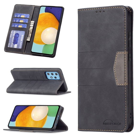 for Samsung Galaxy A53 5G Case, Flip Folio Wallet Cover Slim Premium PU Leather Case ID Credit Card Slots Stand Kickstand Holder Closure TPU Shockproof Phone Case for Samsung Galaxy A53 5G,Black