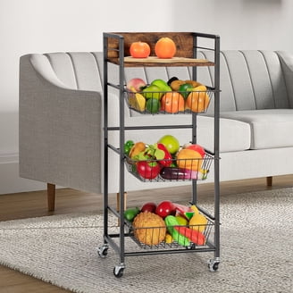 Behost 3-Tier Rolling Microwave Stand, Kitchen Storage Rack with