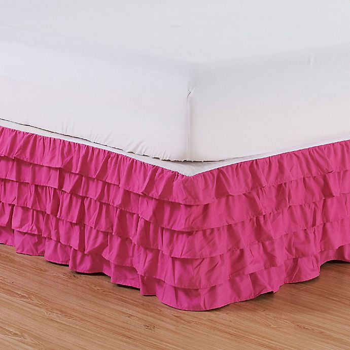 pink ruffle bed skirt queen