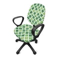 thumbnail image 2 of SCRAWLGOD St. Patrick's Day Clover Diamond Grid Print Green White 2 Piece Sets Comfortable Office Chair Slipcover Stretchable Breathable Gaming Chair Covers Stain Resistant Removable Chair Protector, 2 of 7