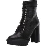 Vince Camuto Women's Ermania Combat Block Heel Platform Boots WARM BLACK