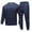 01 Navy, variant on YueHuiYing Men's Solid Color Warm Sport Casual Fashion Pocket Pants Short Sleeve Round Neck Thickened 2 Piece Set