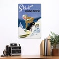 thumbnail image 2 of Gunstock, Ski Fun, Vintage Skier (12x18 Aluminum Art, Indoor Outdoor Metal Sign Decor), 2 of 5