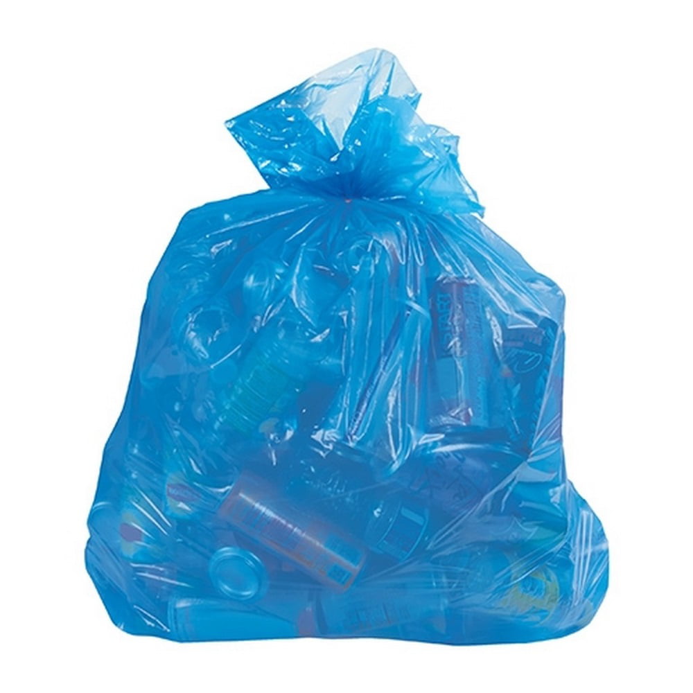 Ox Plastics 55 Gallon Recycle Bags, 36 X 52, 1.5 mil Strength, MADE IN USA  (100, Blue)