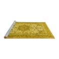 thumbnail image 2 of Ahgly Company Machine Washable Indoor Rectangle Medallion Yellow Traditional Area Rugs, 5' x 7', 2 of 4