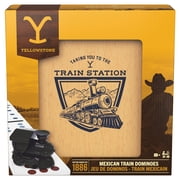 Spin Master Games, Yellowstone Mexican Train Dominoes Set, Classic Family Tile Board Game in Wood Case, Modern Dominoes Set for Adults, Valentine's Day Gifts for Couples, 2-8 Players, for Ages 8 & Up
