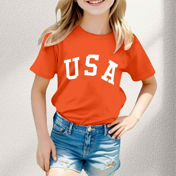SNKSDGM Girls Girls Shirts Size 5/6 Clothes for Girls 10-12 Hoodies Boy and Girl Fashion Casual Print Round Neck Loose Short Sleeve T Shirt Top 2-3 Years