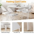 thumbnail image 3 of Folding Card Table, Portable Outdoor Foldable Dining Picnic Cookout Table for Dining Room, Living Room, Office, Camping, 3 of 6