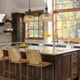 thumbnail image 3 of Boho Rattan Chandelier 3 Light Coastal Pendant Lighting for Kitchen Dining Room, 3 of 8