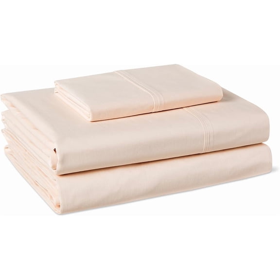 100% Organic Cotton Kids' Sheet Set with Pillowcase, Twin, Pale Pink