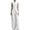 White, variant on Women's 2 Piece Outfits Sleeveless Mock Neck Button Down Top Wide Leg Pants Elegant Business Casual Workwear Set