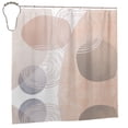 thumbnail image 2 of YFYANG Waterproof Bathroom Shower Curtain, Bohemian Simple Round Shower Curtain Set with Hooks, Home Bathroom Tub Decor - 72 "x72", Iron Hooks, 2 of 6