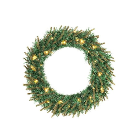 Christmas Doors Christmas Green PVC Garland Warm Color Light Decorative Door Hanging Shop Hotel Window Decoration (30cm With Light) ()