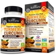 BioSchwartz Turmeric Curcumin Herbal Supplements, 3 Veggie Capsules Per Serving, 90 Count