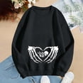 thumbnail image 5 of Yuhangmm Halloween Sweatshirts for Women Fashionable Casual Halloween Printed Hooded Zipper Sweatshirt for Women with Seasonal Graphic Black L, 5 of 5