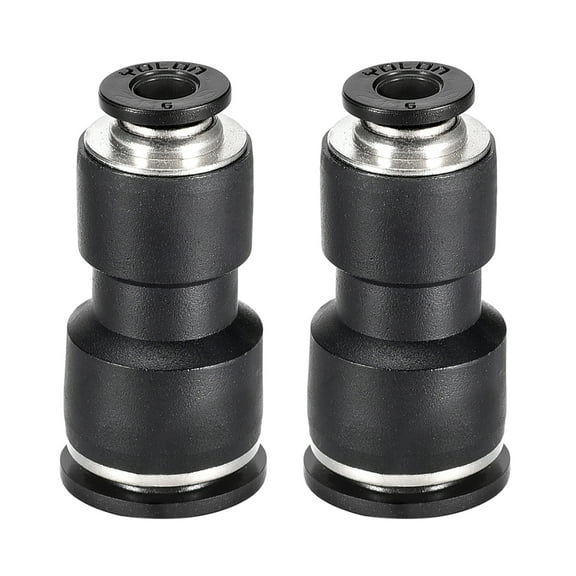 Plastic Straight Union Push to Connect Tube Fitting,12mm-6mm OD Push Fit Lock 2pcs