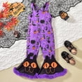 thumbnail image 2 of Cotton Halloween Romper Toddler Baby Girls Halloween Jumpsuit Sleeveless Sling Flared Bottoms Pumpkin Romper, 2 of 6