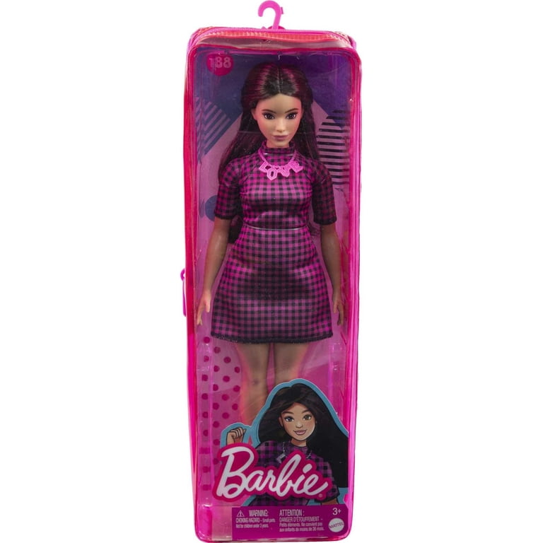 【collectibles】Barbie Barbie Fashionistas Doll #188 in Checkered Dress with Curvy Shape