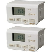Woods 50007WD Indoor 24-Hour Digital Plug-In Timer, 2 Pack, 1 Polarized ...