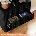 thumbnail image 4 of HLR 3 Drawer Dresser for Bedroom, Black Dressers & Chests of Drawers, Black and Gold Dresser, 4 of 7