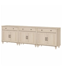 Buffet Cabinet with 6 Doors and 3 Drawers, Large Coffee Bar Table Wood Kitchen Storage Cabinets with Storage Cabinets, Modern Farmhouse Sideboard Credenza for Dining Room, Beige, 102 inch